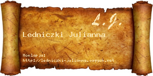Ledniczki Julianna névjegykártya