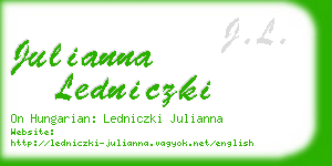 julianna ledniczki business card